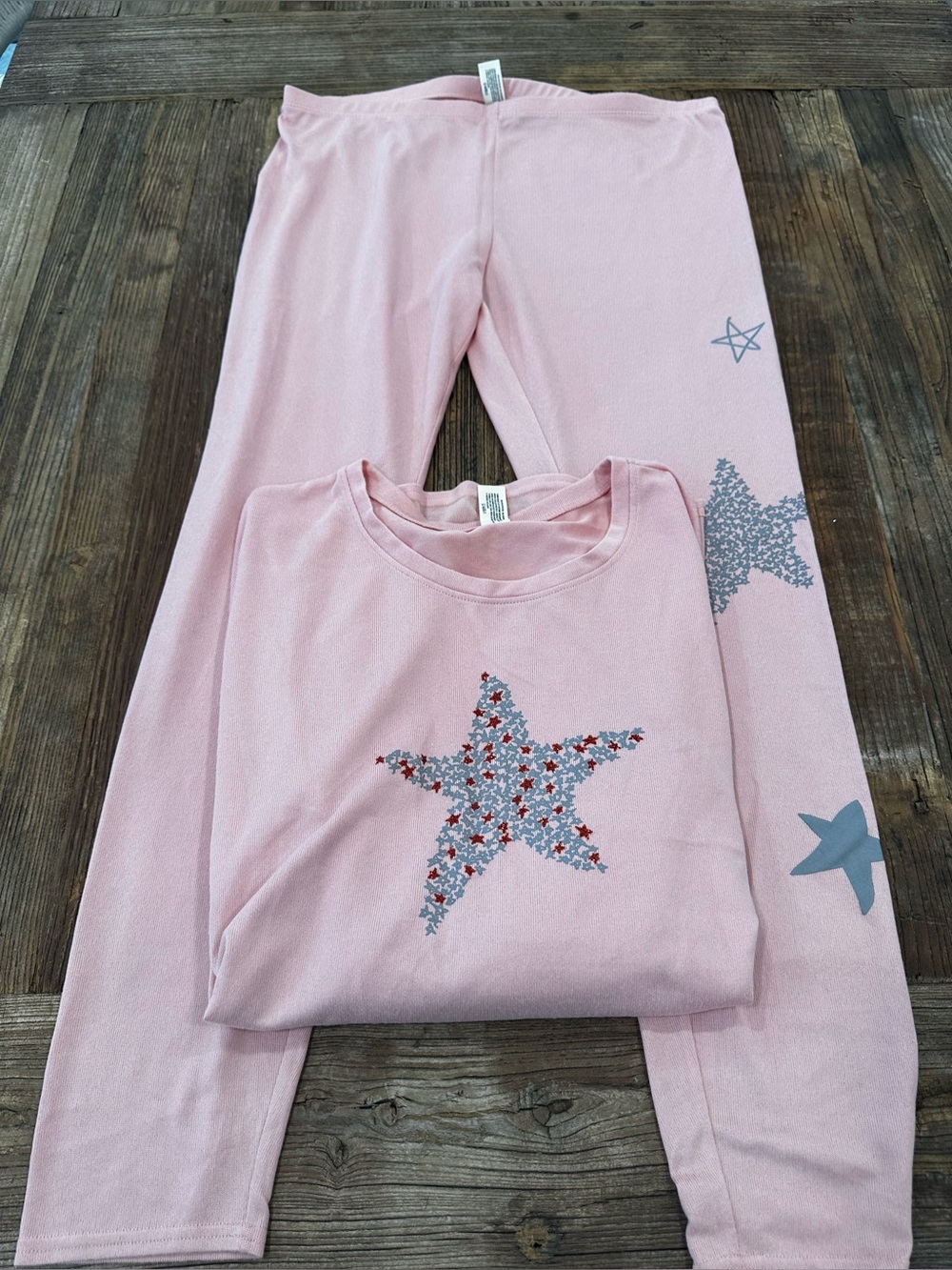 HUE Pink Star Print woman Pajama Set - Picture 1 of 11